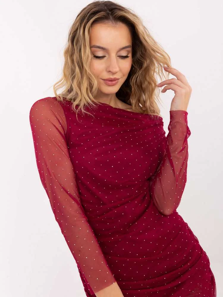 Suknelė Italy Moda Sukienka-MI-SK-62452.74-bordinė
