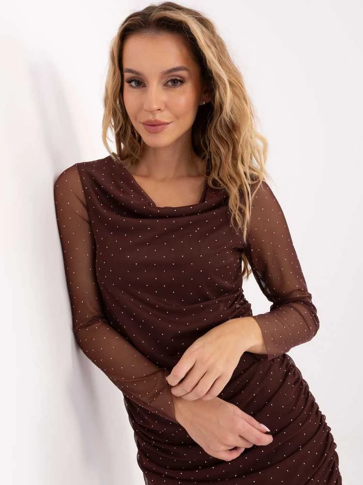 Suknelė Italy Moda Sukienka-MI-SK-62452.74-ruda