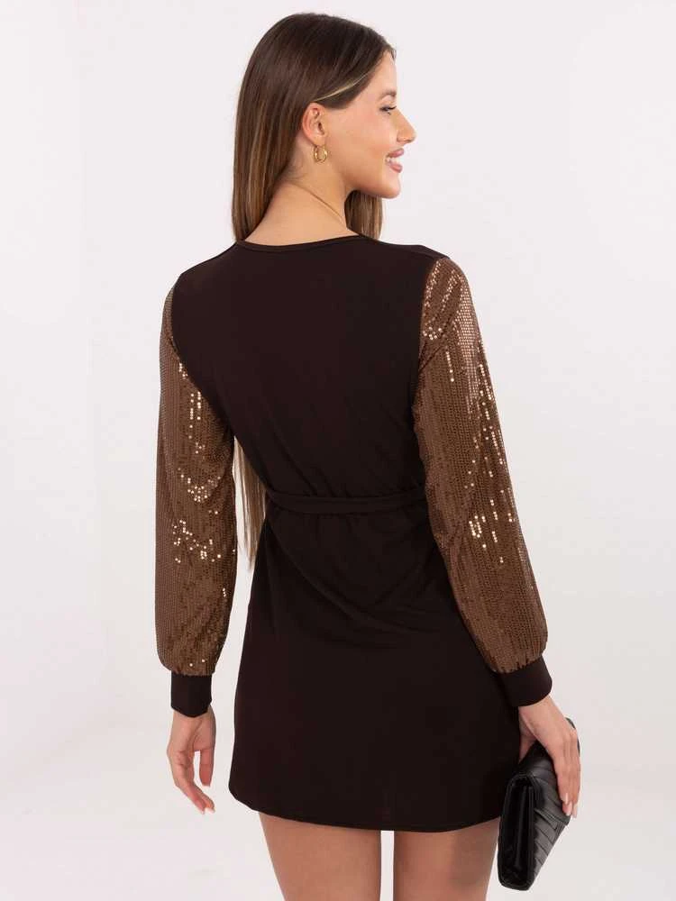 Suknelė Italy Moda Sukienka-MI-SK-67634.99-ciemny ruda