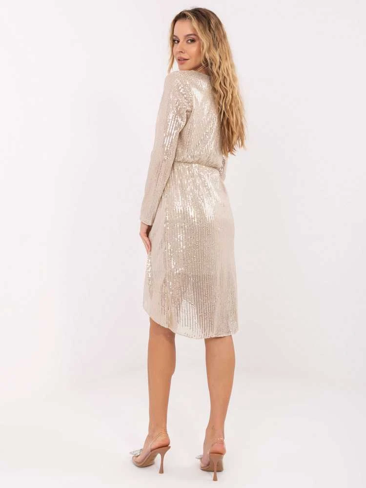 Suknelė Italy Moda Sukienka-MI-SK-68592.36-smėlio spalva