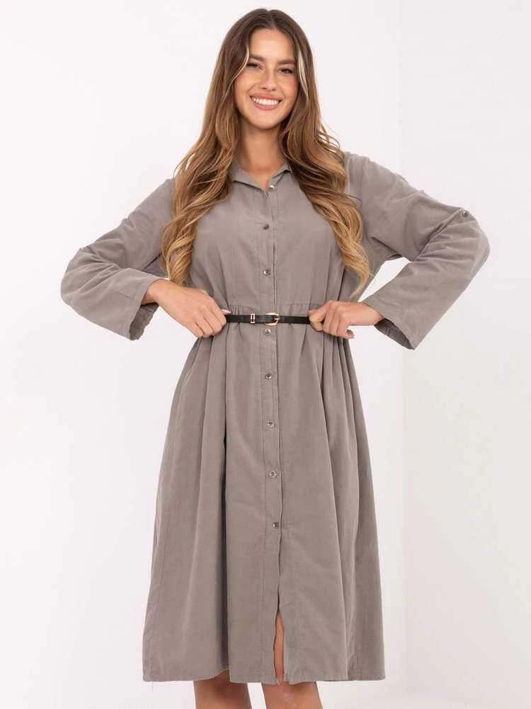 Suknelė Italy Moda Sukienka-MI-SK-92400.17-ciemny bezowy