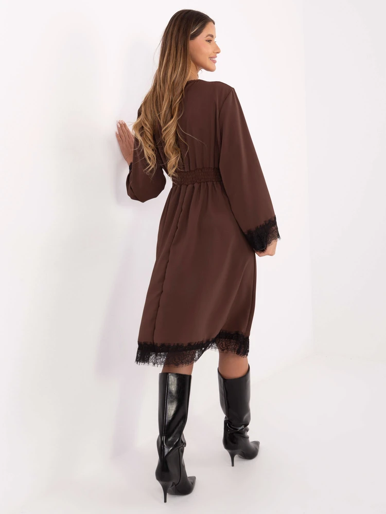 Suknelė Italy Moda Sukienka-MI-SK-92477.18P-ciemny ruda