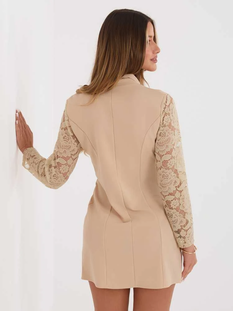 Suknelė Italy Moda Sukienka-MI-SK-A1664.91-smėlio spalva