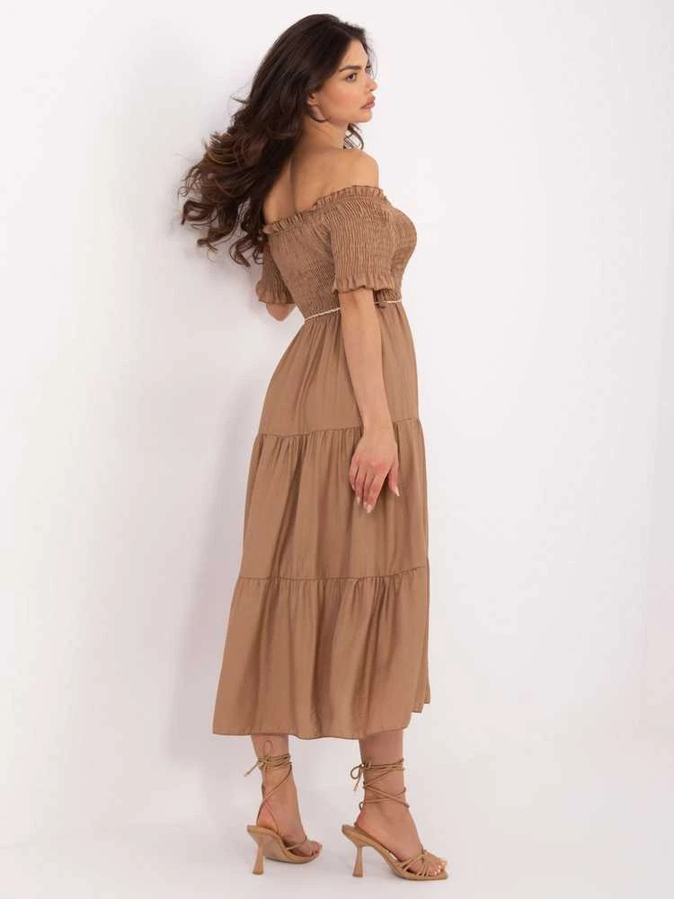 Suknelė Italy Moda Sukienka-MI-SK-A2609.96-camelowy