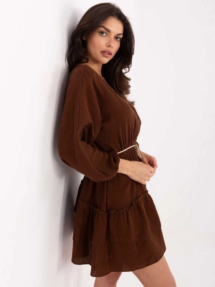 Suknelė Italy Moda Sukienka-MI-SK-A5079.27-ciemny ruda