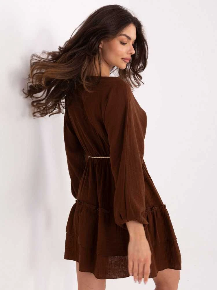Suknelė Italy Moda Sukienka-MI-SK-A5079.27-ciemny ruda