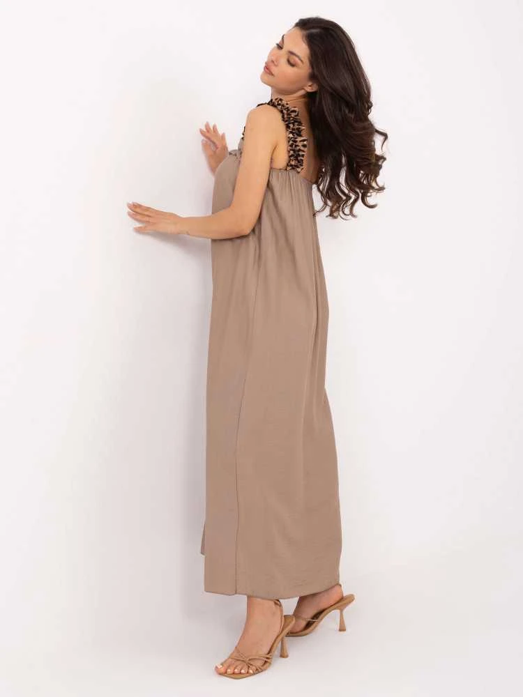 Suknelė Italy Moda Sukienka-MI-SK-A6412.68-ciemny bezowy