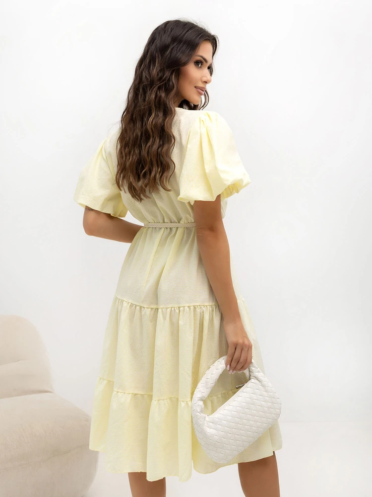 Suknelė Italy Moda Sukienka-MO-SK-8849.14-jasny geltona