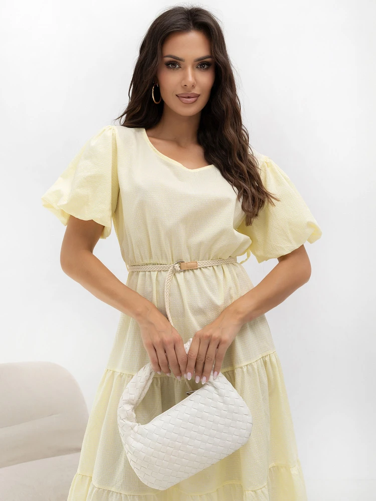 Suknelė Italy Moda Sukienka-MO-SK-8849.14-jasny geltona