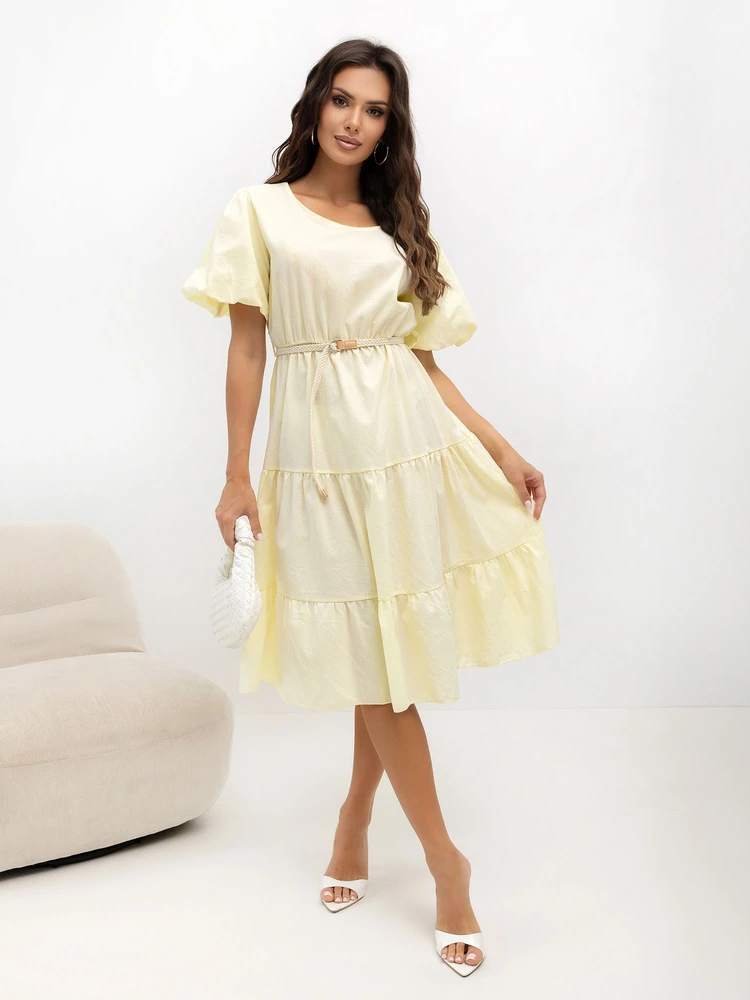 Suknelė Italy Moda Sukienka-MO-SK-8849.14-jasny geltona