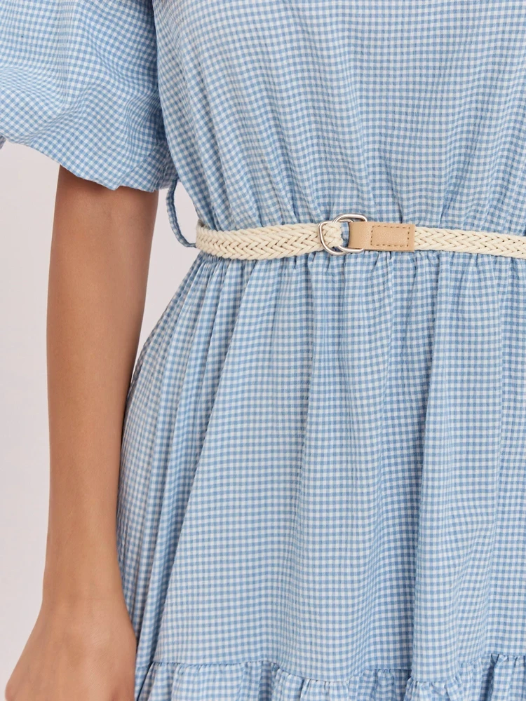 Suknelė Italy Moda Sukienka-MO-SK-8849.14-šviesiai mėlyna