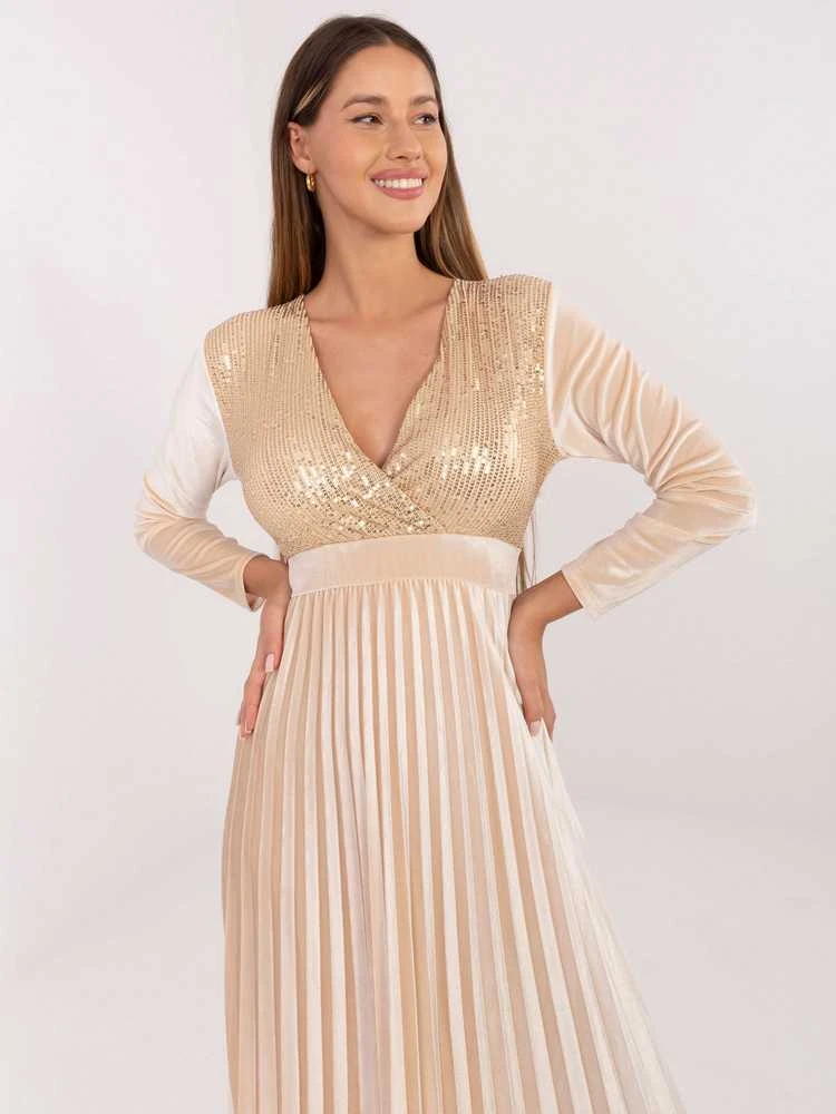 Suknelė Moda Sukienka-IT-SK-16919.04P-jasny smėlio spalva