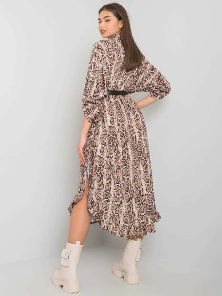 Och Bella Suknelė-TW-SK-BI-32556-1,62P-juoda-smėlio spalvos