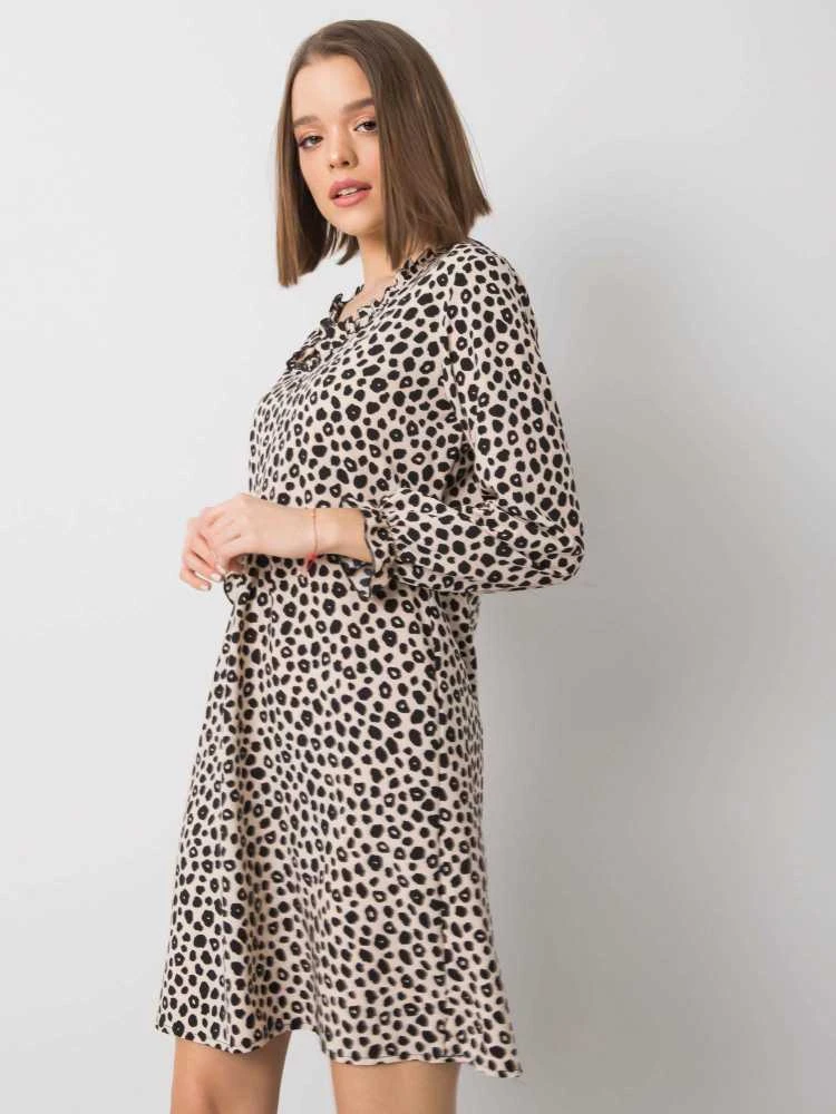 Rue Paris Suknelė-WN-SK-R817.66-šviesiai smėlio spalvos