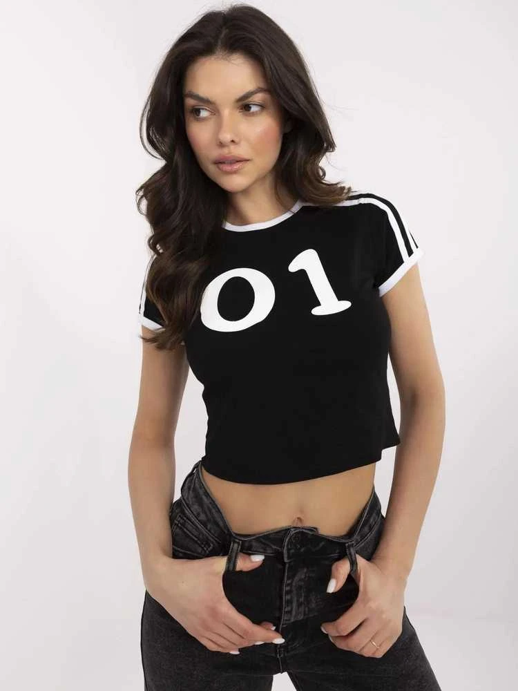 Trendy Ing Marškinėliai moterimst-NM-TS-NG25218.83-juoda-balta
