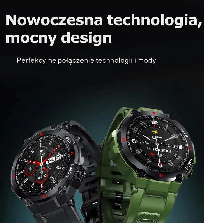 Išmanusis laikrodis Gravity GT7-6, Juodos spalvos korpusas su pilkos spalvos dirželiu
