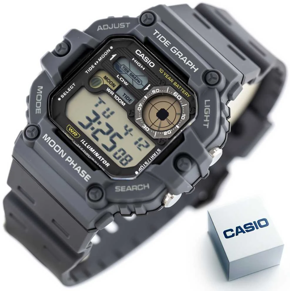 Vyriškas laikrodis CASIO Digital Moonphase WS-1700H-8AV + BOX