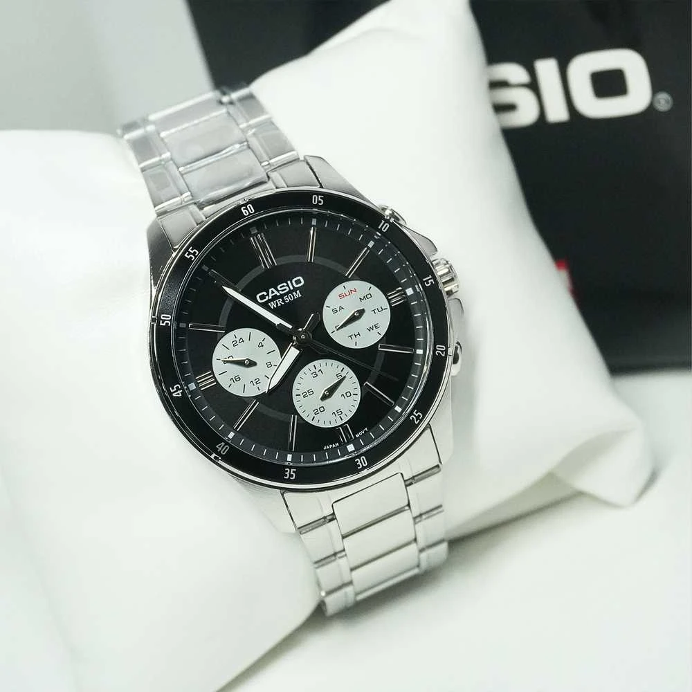 CASIO VYRIŠKAS LAIKRODIS MTP-1374D-1A3 (zd063i) + DĖŽUTĖ