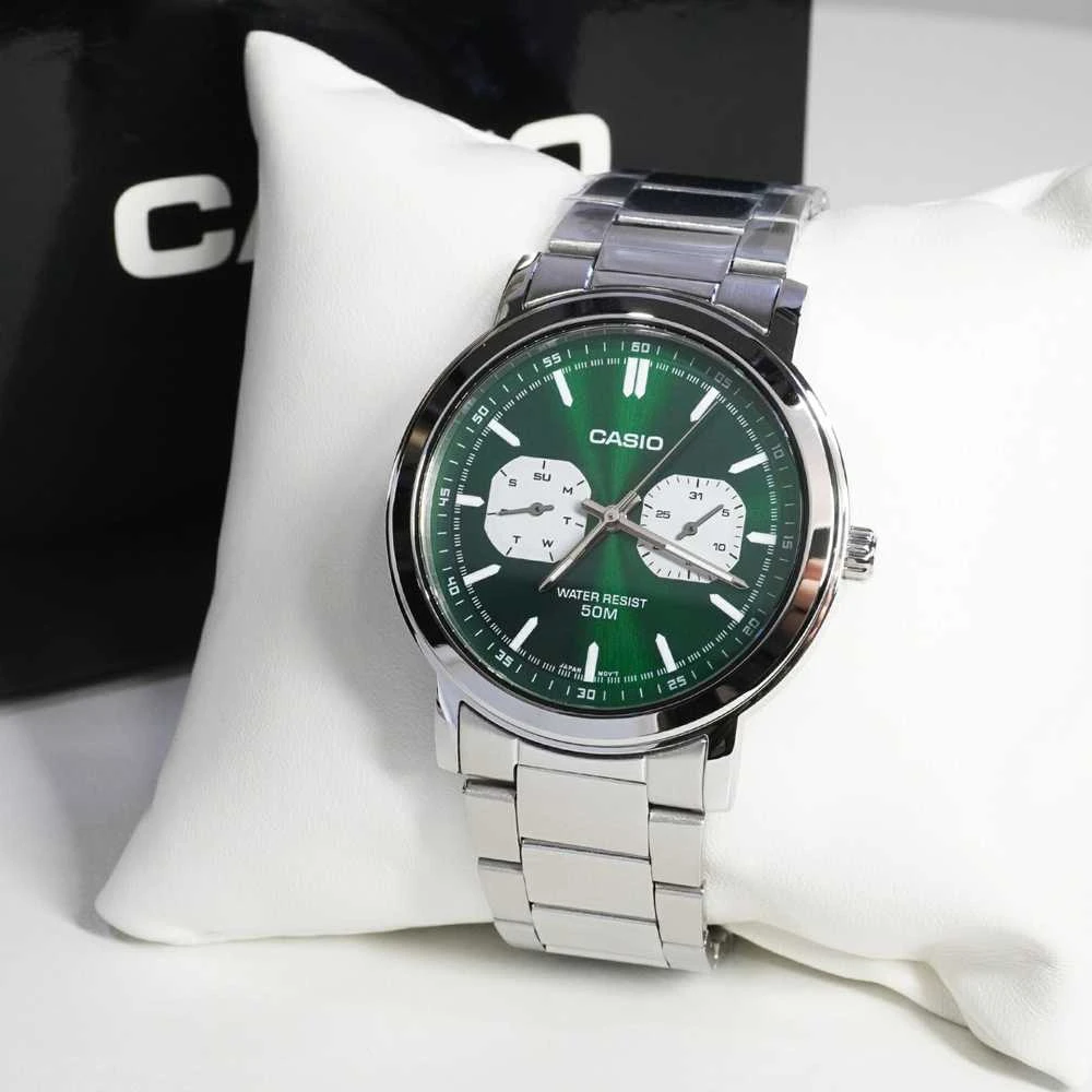 CASIO MTP-E335D-3E VYRIŠKAS LAIKRODIS (zd274c) + DĖŽUTĖ