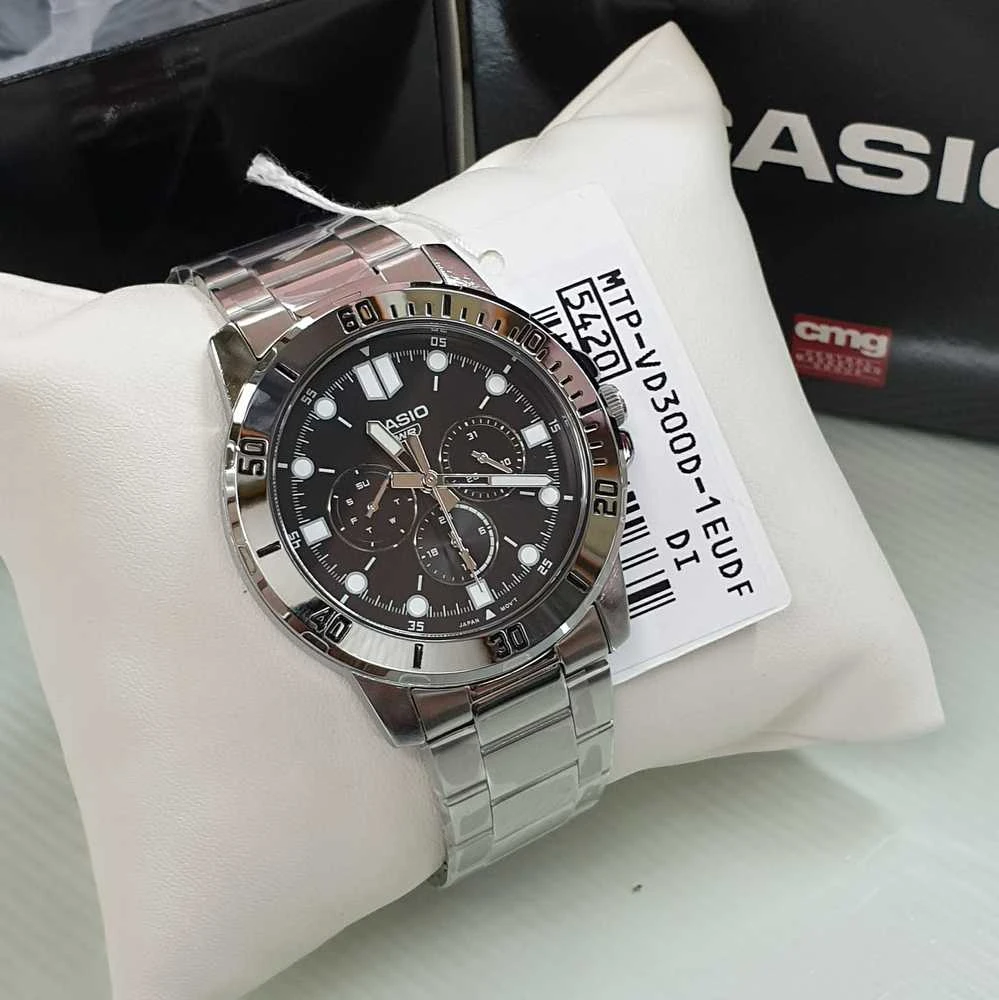 CASIO VYRIŠKAS LAIKRODIS MTP-VD300D-1E (zd268a) + DĖŽUTĖ