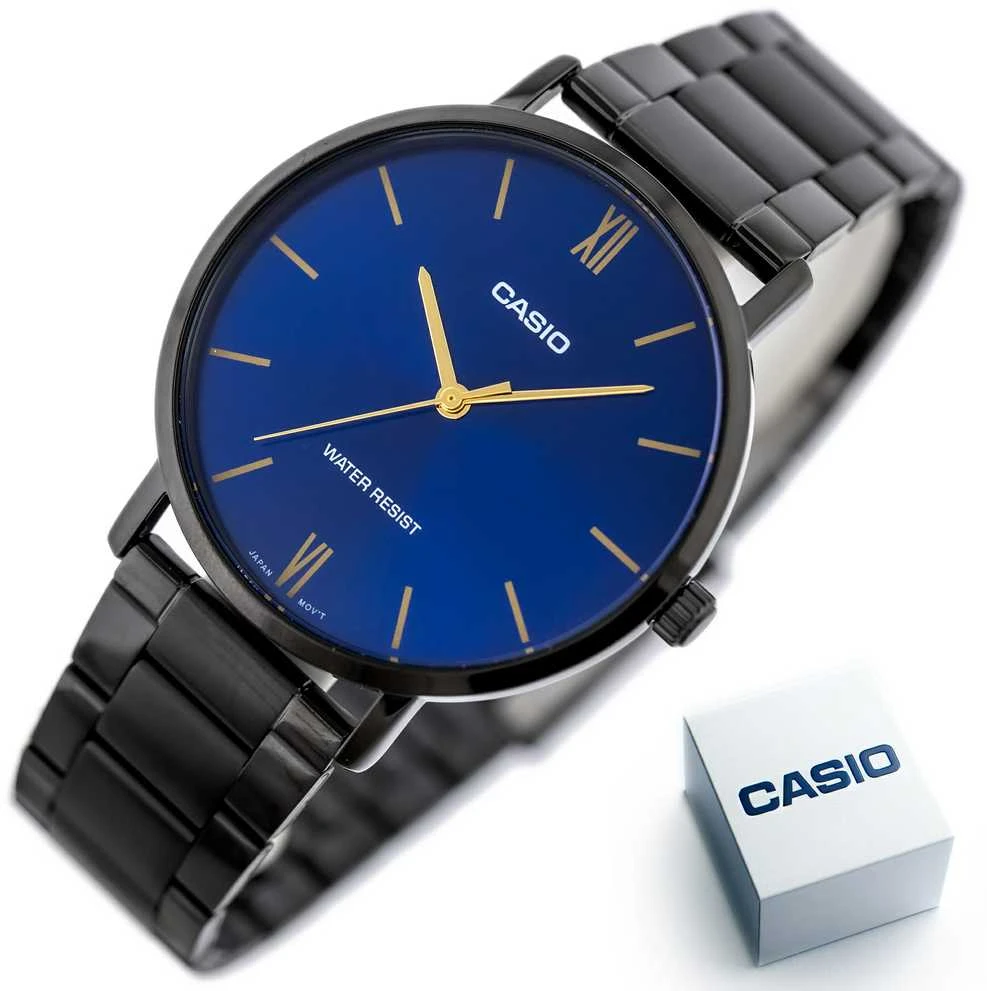 Casio Vyriškas laikrodis MTP-VT01B-2B + DĖŽUTĖ