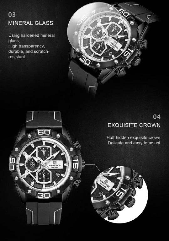 VYRIŠKAS LAIKRODIS NAVIFORCE NF8018T - CHRONOGRAF (zn123a) + dėžutė