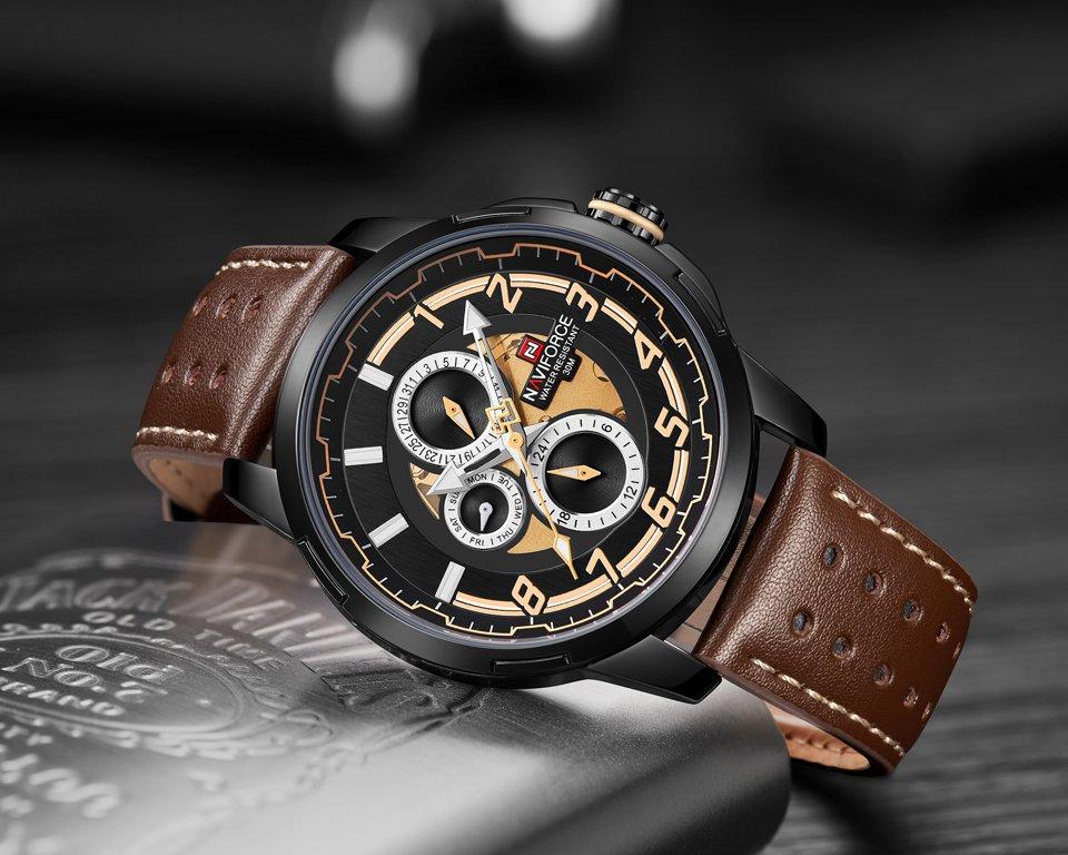 VYRIŠKAS LAIKRODIS NAVIFORCE NF9142 (zn087b) juodas/br. + dėžutė