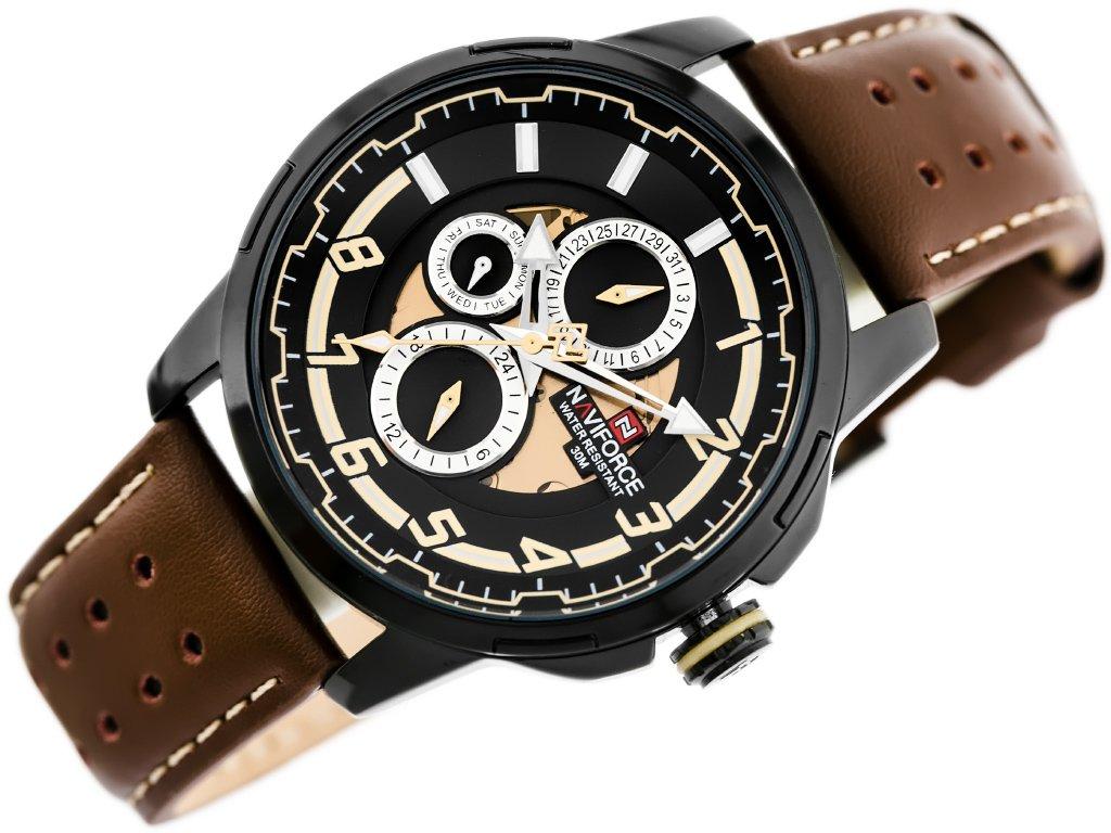 VYRIŠKAS LAIKRODIS NAVIFORCE NF9142 (zn087b) juodas/br. + dėžutė