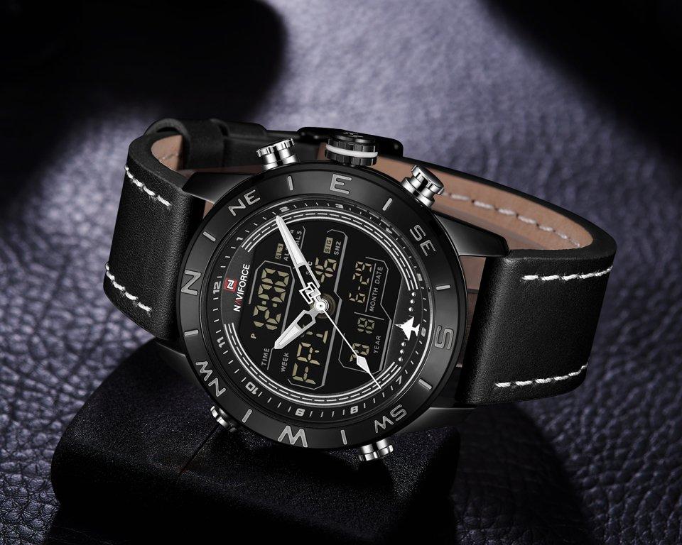 VYRIŠKAS LAIKRODIS NAVIFORCE - NF9144 (zn077a) - juodas/baltas + dėžutė