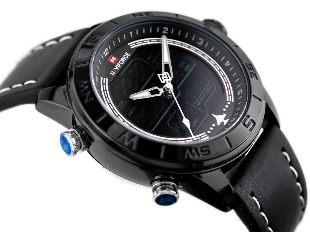 VYRIŠKAS LAIKRODIS NAVIFORCE - NF9144 (zn077a) - juodas/baltas + dėžutė