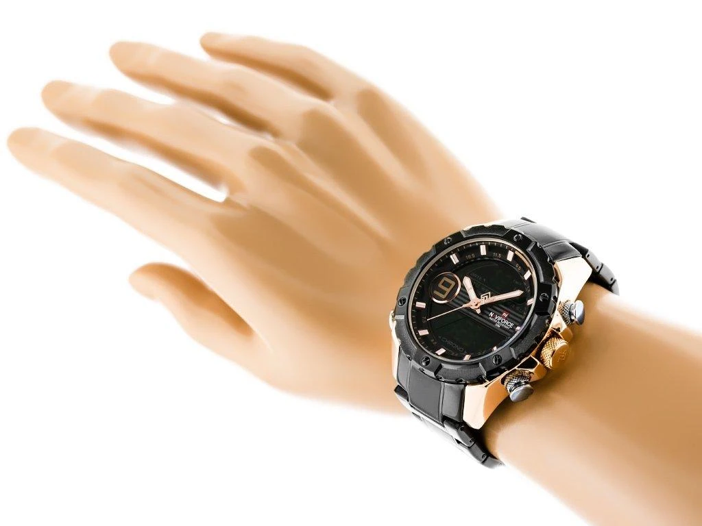VYRIŠKAS LAIKRODIS NAVIFORCE - NF9146S (zn089c) - juodas/rosegold + dėžutė