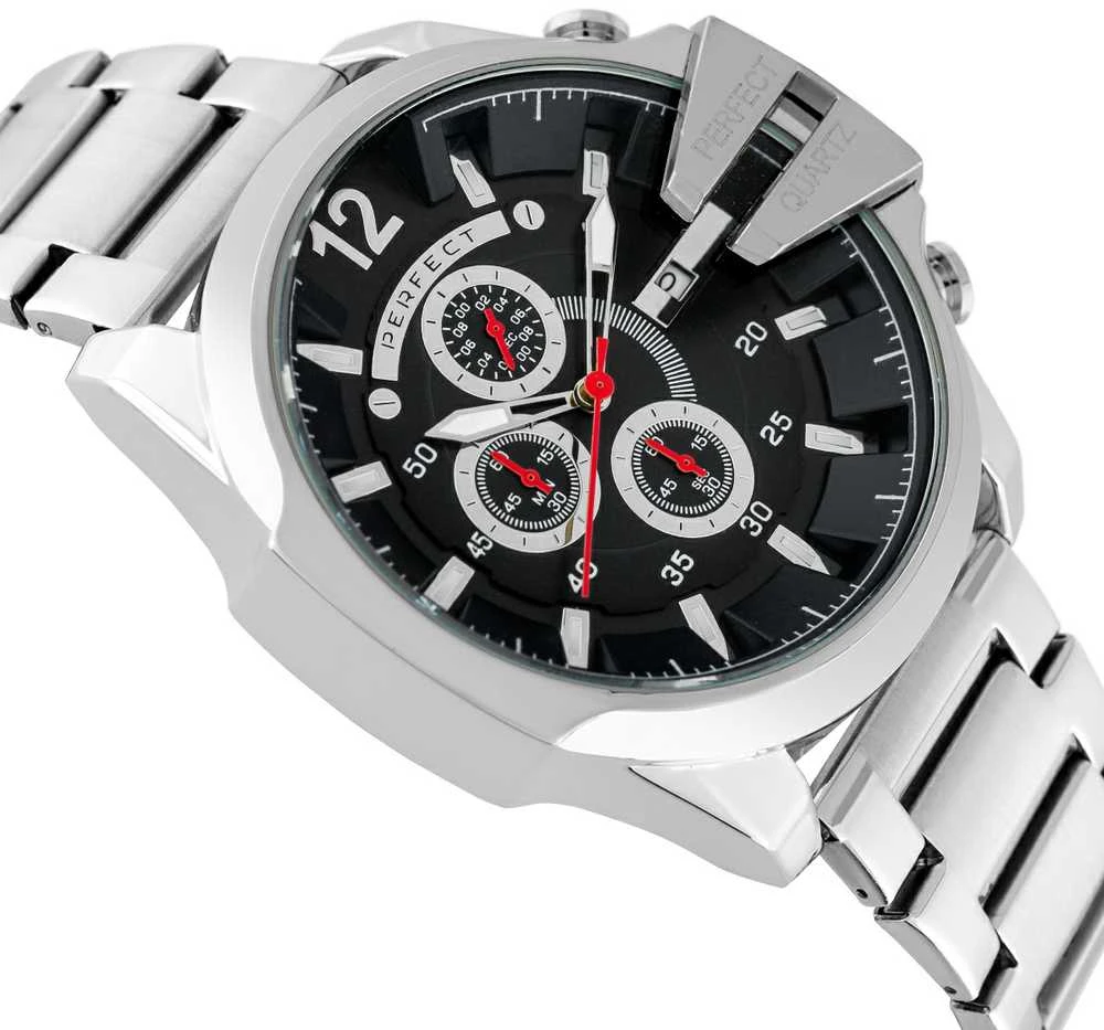PERFECT VYRIŠKAS LAIKRODIS M513CH-03 - CHRONOGRAFAS (zp387c) + DĖŽUTĖ
