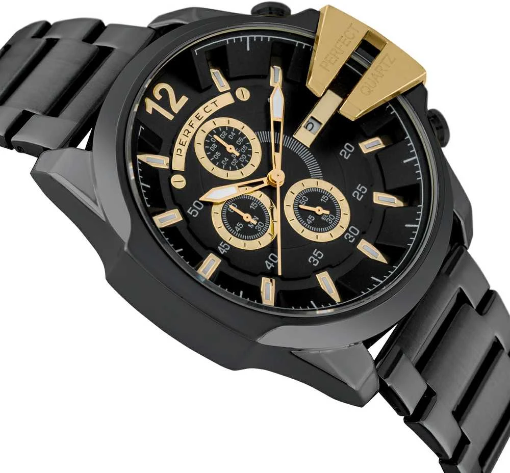 PERFECT VYRIŠKAS LAIKRODIS M513CH-07 - CHRONOGRAFAS (zp387a) + DĖŽUTĖ