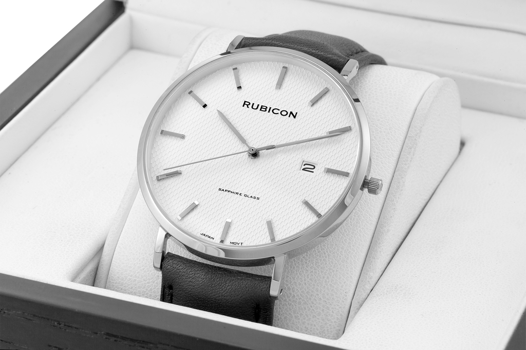 VYRIŠKAS LAIKRODIS RUBICON RNCE49 - safyro stiklas (zr105c)