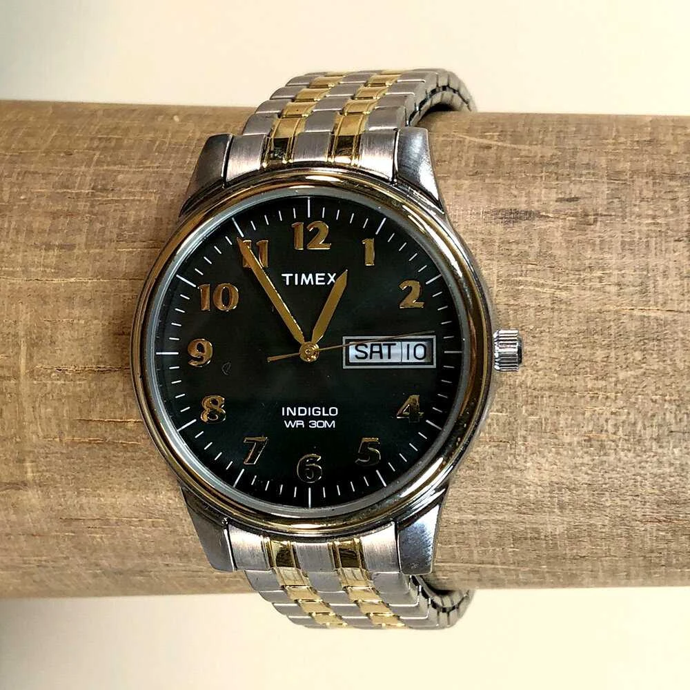 TIMEX Charles dviejų spalvų vyriškas laikrodis T26481 INDIGLO + DĖŽUTĖ
