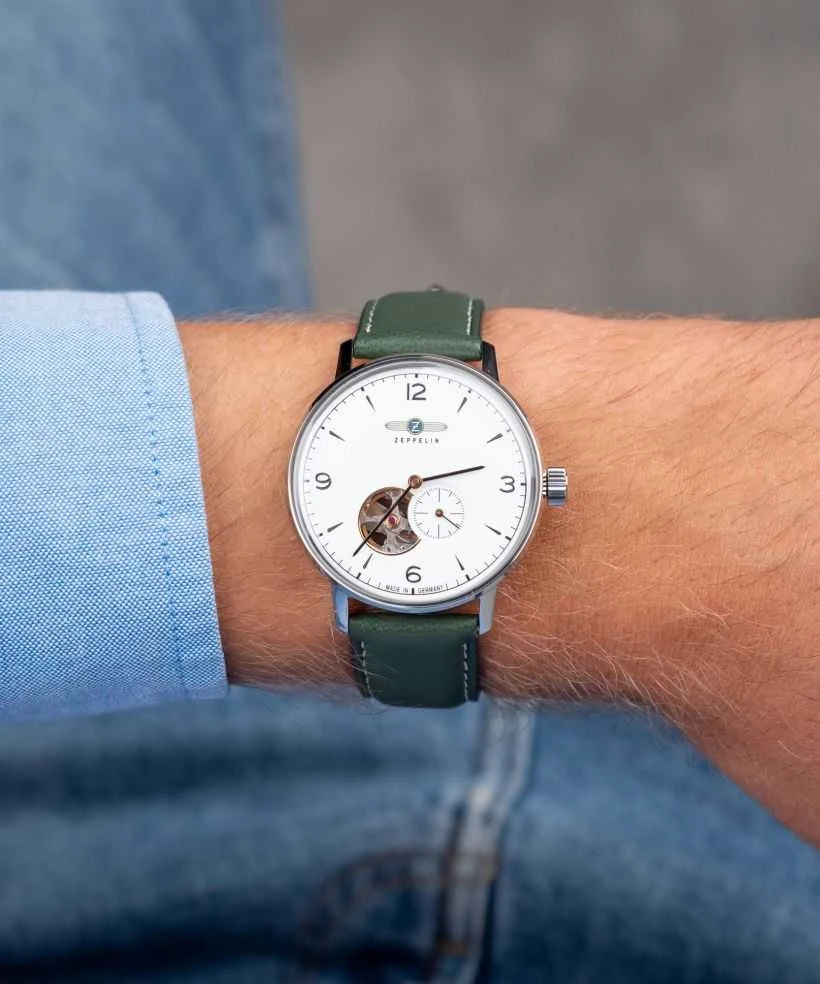 Vyriškas laikrodis Zeppelin Hindenburg Open Heart Automatic 8066-1_N + BOX