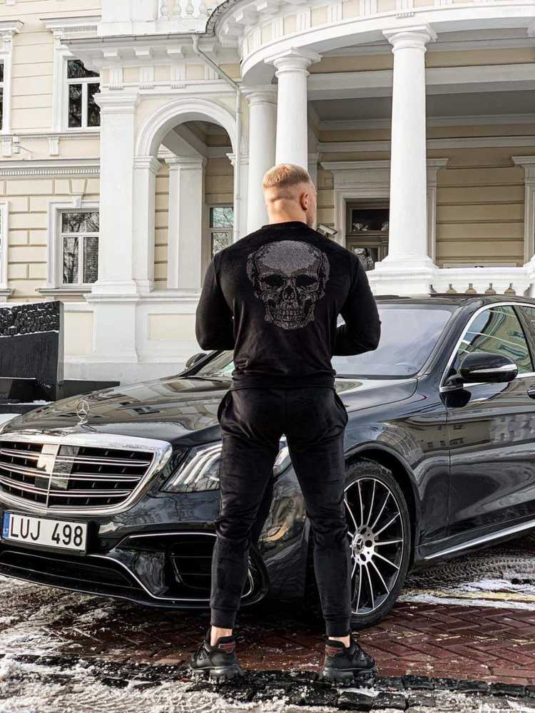 Empire of Style Vyriškas veliūrinis "Anarchy" kostiumas - Juodas