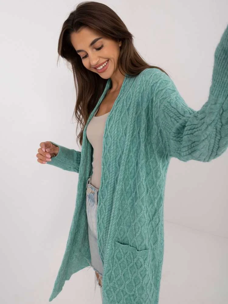 Wool Fashion Italia Kardiganas moterims AT-SW-2366.61-mint