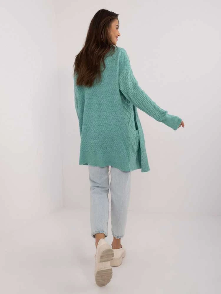 Wool Fashion Italia Kardiganas moterims AT-SW-2366.61-mint