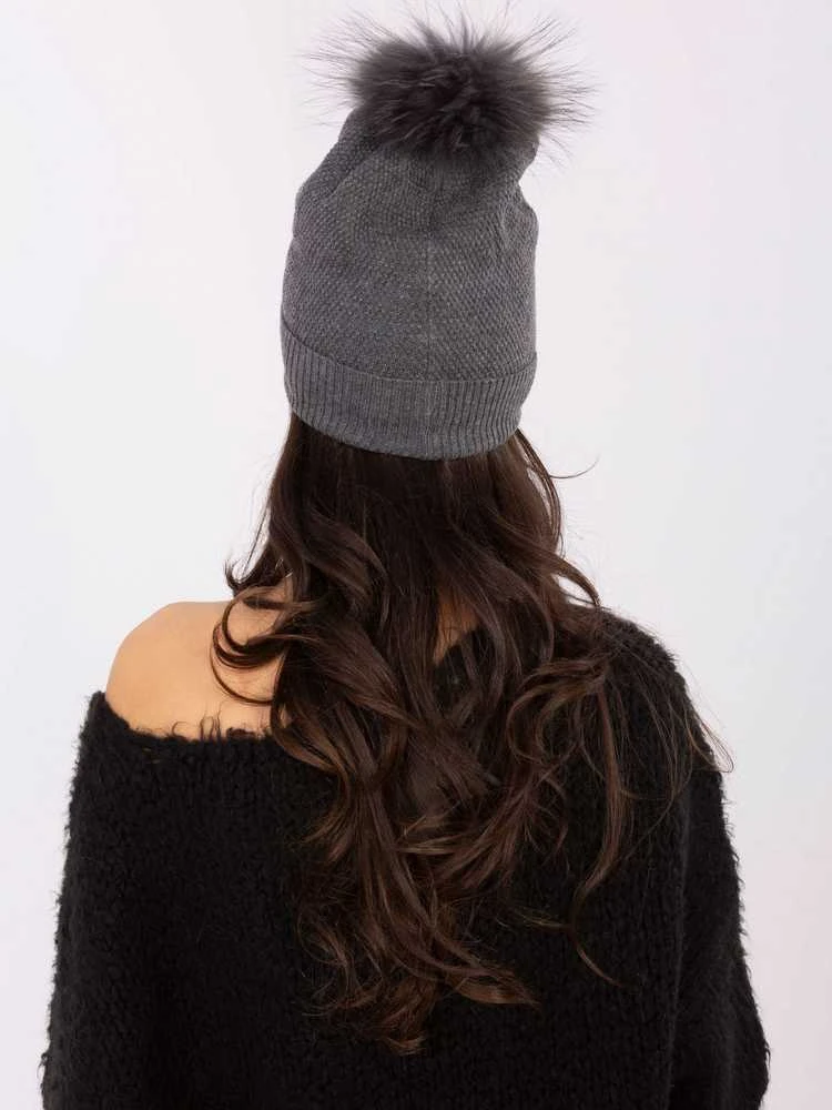 Wool Fashion Italia Czapka-AT-CZ-171701.37-ciemny pilka