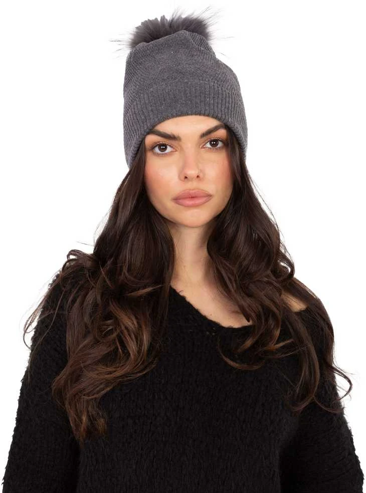 Wool Fashion Italia Czapka-AT-CZ-171701.37-ciemny pilka