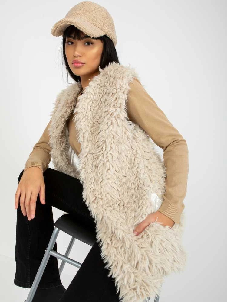 Wool Fashion Italia Liemenė-AT-KZ-21501.22P-smėlio spalvos