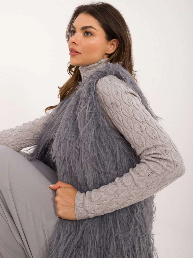Wool Fashion Italia Liemenė-AT-KZ-2349-1,21-tamsiai pilka