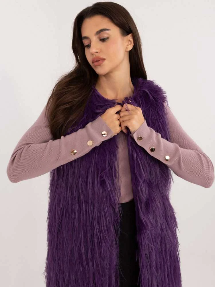 Wool Fashion Italia Liemenė-AT-KZ-2349-1,50-tamsiai violetinė