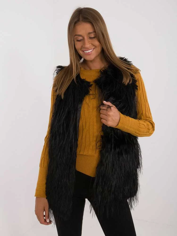 Wool Fashion Italia Liemenė-AT-KZ-2349-1,80-juoda