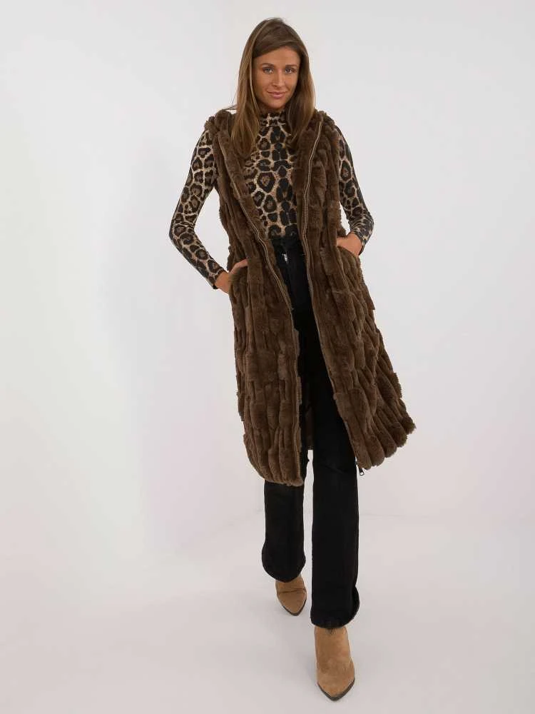 Wool Fashion Italia Liemenė-AT-KZ-2368-1,08-tamsiai ruda