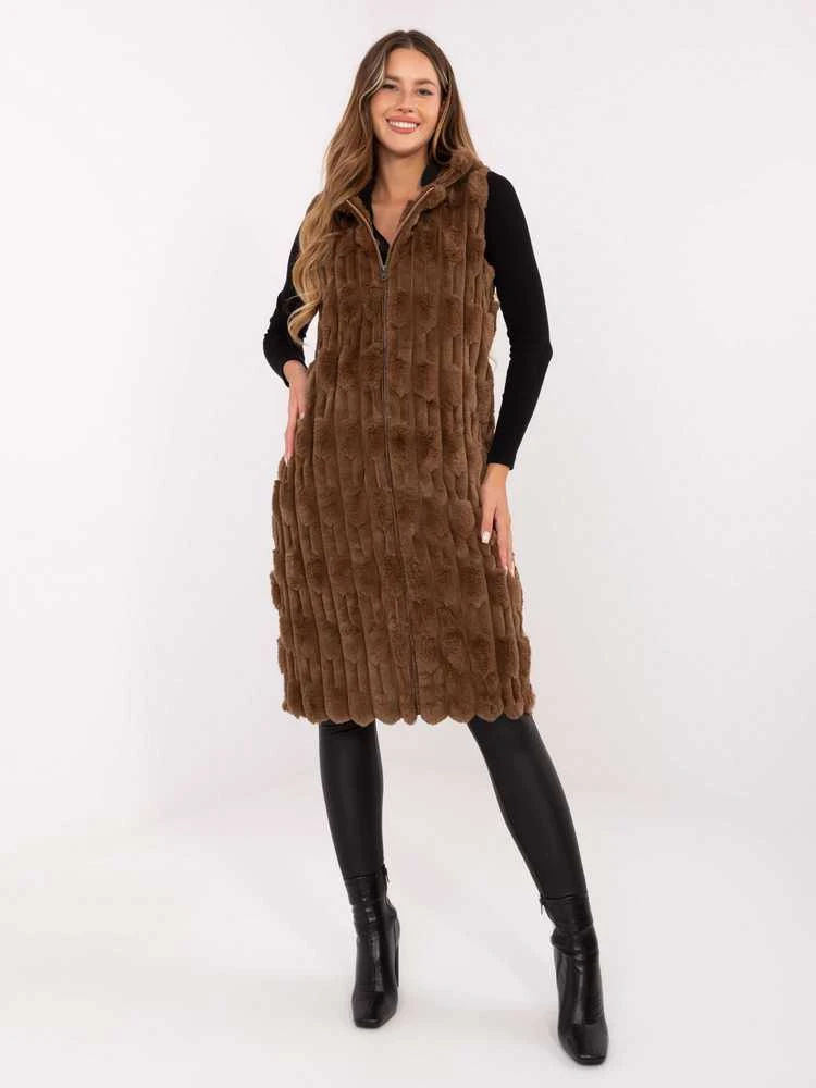 Wool Fashion Italia Liemenė moterims-AT-KZ-2368-1.57-ciemny bezowy