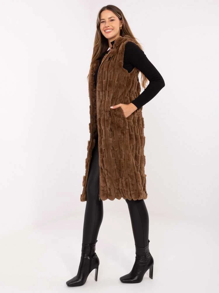 Wool Fashion Italia Liemenė moterims-AT-KZ-2368-1.57-ciemny bezowy