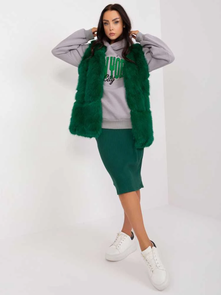 Wool Fashion Italia Liemenė-AT-KZ-2368.00P-tamsiai žalia