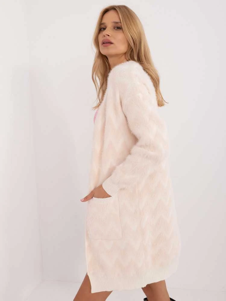 Wool Fashion Italia Kardiganas-AT-SW-2340-A.00-šviesiai smėlio spalvos